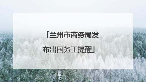 兰州市商务局发布出国务工提醒
