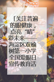 关注普遍的眼健康，点亮“睛”彩未来——海淀区双榆树第一小学全国爱眼日宣传教育活动