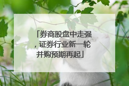 券商股盘中走强，证券行业新一轮并购预期再起