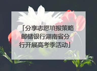 分享志愿填报策略 邮储银行湖南省分行开展高考季活动