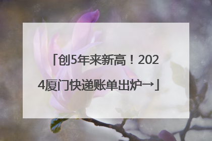 创5年来新高！2024厦门快递账单出炉→