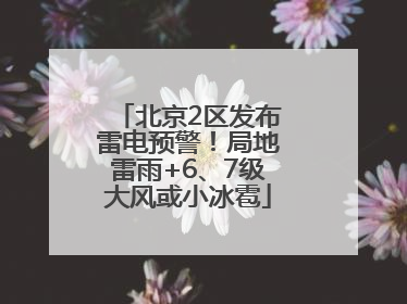 北京2区发布雷电预警!局地雷雨+6、7级大风或小冰雹