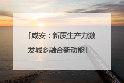 咸安：新质生产力激发城乡融合新动能