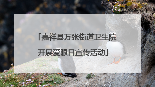 嘉祥县万张街道卫生院开展爱眼日宣传活动