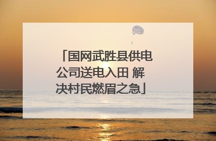 国网武胜县供电公司送电入田 解决村民燃眉之急