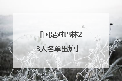 国足对巴林23人名单出炉