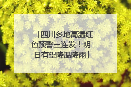 四川多地高温红色预警三连发！明日有望降温降雨