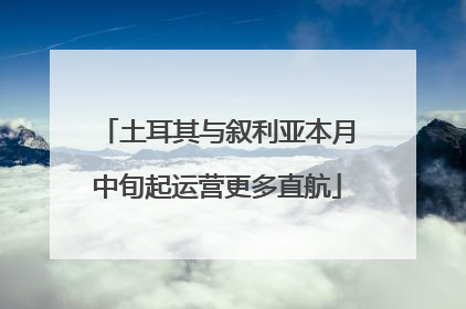 土耳其与叙利亚本月中旬起运营更多直航