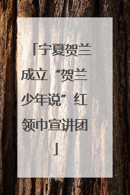 宁夏贺兰成立“贺兰少年说”红领巾宣讲团