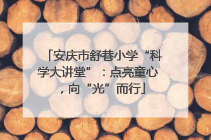 安庆市舒巷小学“科学大讲堂”：点亮童心，向“光”而行