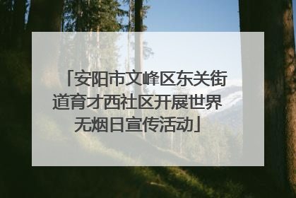 安阳市文峰区东关街道育才西社区开展世界无烟日宣传活动