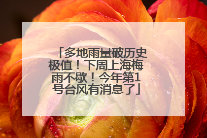多地雨量破历史极值！下周上海梅雨不歇！今年第1号台风有消息了