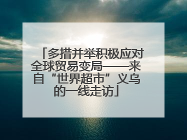 多措并举积极应对全球贸易变局——来自“世界超市”义乌的一线走访