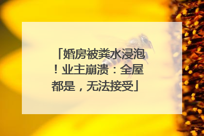 婚房被粪水浸泡！业主崩溃：全屋都是，无法接受
