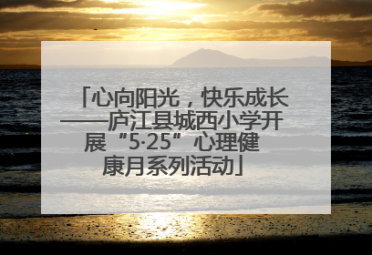 心向阳光，快乐成长——庐江县城西小学开展“5·25”心理健康月系列活动