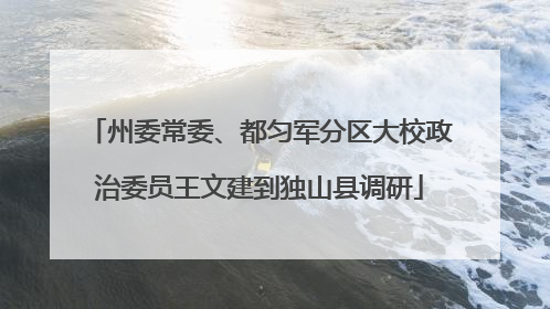 州委常委、都匀军分区大校政治委员王文建到独山县调研