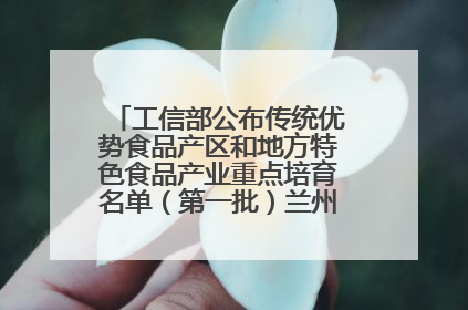 工信部公布传统优势食品产区和地方特色食品产业重点培育名单（第一批）兰州牛肉拉面位列其中