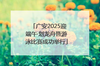 广安2025迎端午·划龙舟暨游泳比赛成功举行