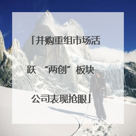 并购重组市场活跃 “两创”板块公司表现抢眼