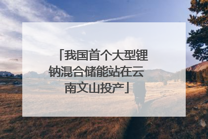 我国首个大型锂钠混合储能站在云南文山投产