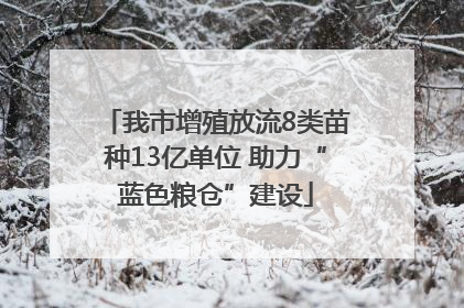 我市增殖放流8类苗种13亿单位 助力“蓝色粮仓”建设