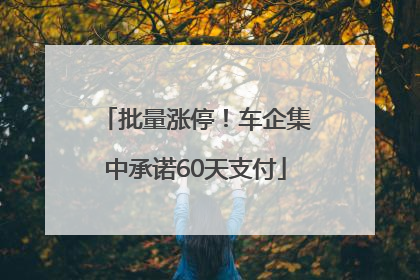 批量涨停！车企集中承诺60天支付