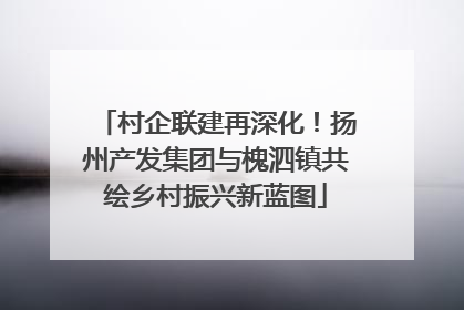 村企联建再深化！扬州产发集团与槐泗镇共绘乡村振兴新蓝图