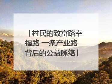 村民的致富路幸福路 一条产业路背后的公益脉络