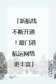 新航线不断开通！厦门港航运网络更丰富
