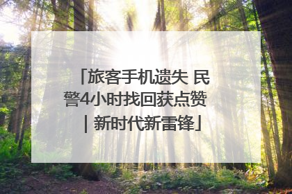 旅客手机遗失 民警4小时找回获点赞｜新时代新雷锋