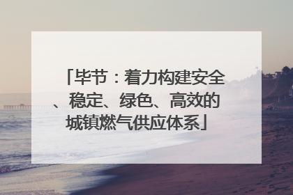 毕节：着力构建安全、稳定、绿色、高效的城镇燃气供应体系