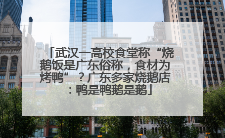 武汉一高校食堂称“烧鹅饭是广东俗称，食材为烤鸭”？广东多家烧鹅店：鸭是鸭鹅是鹅