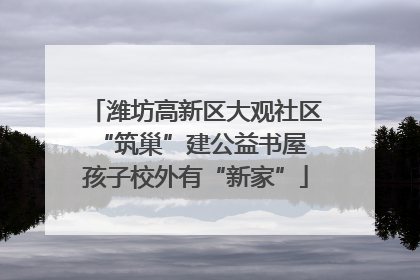 潍坊高新区大观社区“筑巢”建公益书屋 孩子校外有“新家”