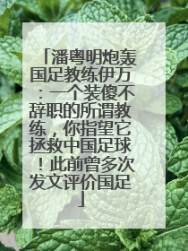 潘粤明炮轰国足教练伊万：一个装傻不辞职的所谓教练，你指望它拯救中国足球！此前曾多次发文评价国足