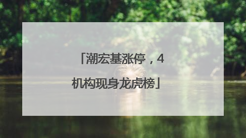 潮宏基涨停，4机构现身龙虎榜