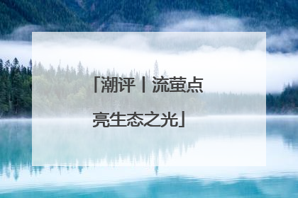 潮评丨流萤点亮生态之光