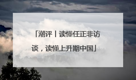 潮评丨读懂任正非访谈，读懂上升期中国