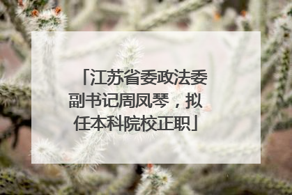 江苏省委政法委副书记周凤琴，拟任本科院校正职