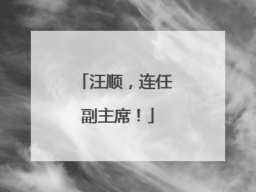汪顺，连任副主席！