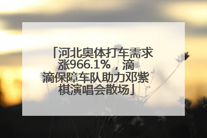 河北奥体打车需求涨966.1%，滴滴保障车队助力邓紫棋演唱会散场