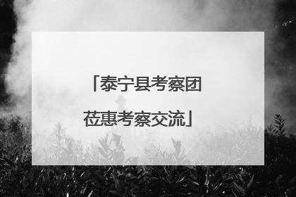 泰宁县考察团莅惠考察交流