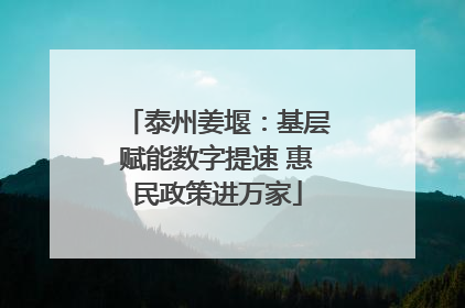 泰州姜堰：基层赋能数字提速 惠民政策进万家