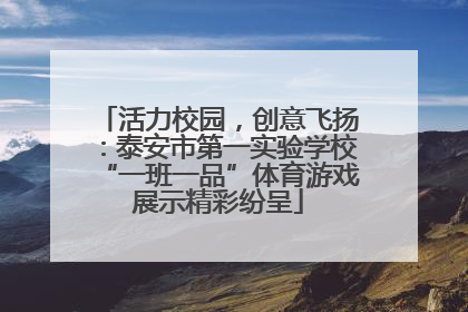 活力校园，创意飞扬：泰安市第一实验学校“一班一品”体育游戏展示精彩纷呈