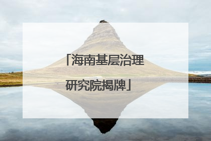 海南基层治理研究院揭牌