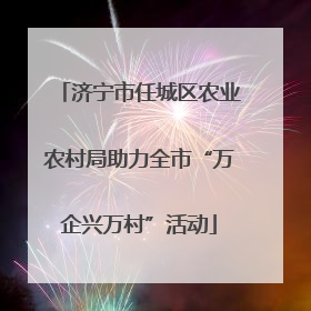 济宁市任城区农业农村局助力全市“万企兴万村”活动