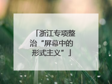 浙江专项整治“屏幕中的形式主义”