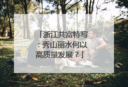 浙江共富特写：秀山丽水何以高质量发展？