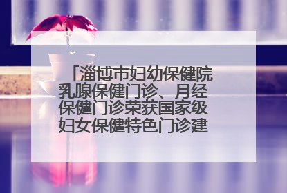 淄博市妇幼保健院乳腺保健门诊、月经保健门诊荣获国家级妇女保健特色门诊建设单位荣誉称号