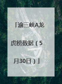 渝三峡A龙虎榜数据（5月30日）