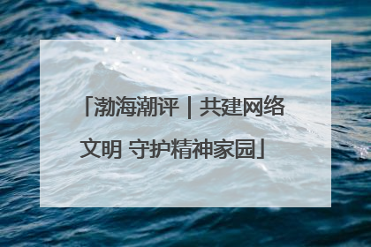 渤海潮评｜共建网络文明 守护精神家园
